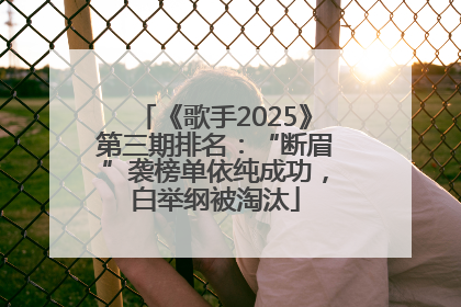 《歌手2025》第三期排名：“断眉”袭榜单依纯成功，白举纲被淘汰