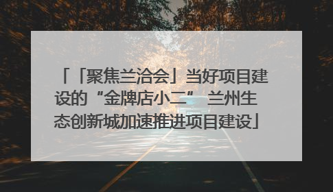 「聚焦兰洽会」当好项目建设的“金牌店小二” 兰州生态创新城加速推进项目建设