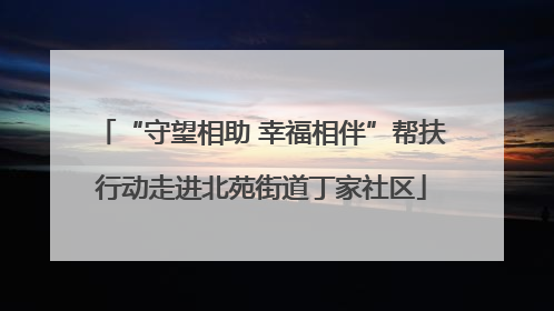 “守望相助 幸福相伴”帮扶行动走进北苑街道丁家社区
