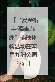 “夏至祈丰·稻香九洲”插秧体验活动在南昌九洲公园举行