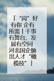 “岗”好有你 企有所需丨干事有舞台、发展有空间 河北国企抛出人才“橄榄枝”