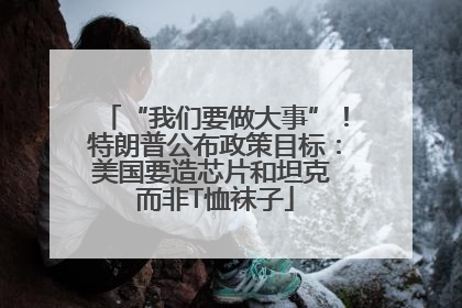“我们要做大事”！特朗普公布政策目标：美国要造芯片和坦克 而非T恤袜子