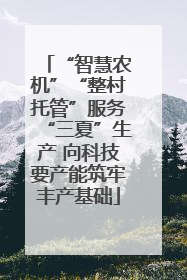 “智慧农机”“整村托管”服务“三夏”生产 向科技要产能筑牢丰产基础