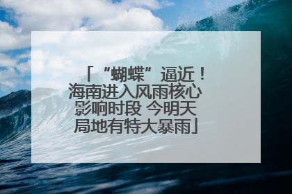 “蝴蝶”逼近！海南进入风雨核心影响时段 今明天局地有特大暴雨