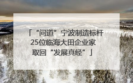 “问道”宁波制造标杆 25位临海大田企业家取回“发展真经”