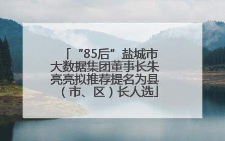 “85后”盐城市大数据集团董事长朱亮亮拟推荐提名为县（市、区）长人选