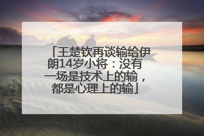 王楚钦再谈输给伊朗14岁小将：没有一场是技术上的输，都是心理上的输