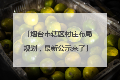 烟台市辖区村庄布局规划，最新公示来了