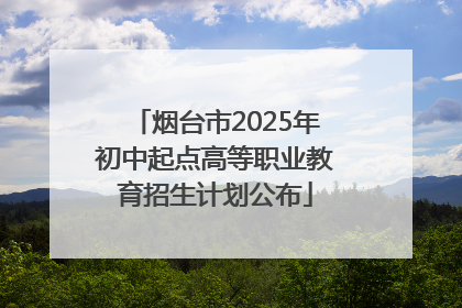 烟台市2025年初中起点高等职业教育招生计划公布