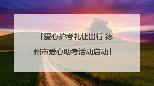 爱心护考礼让出行 德州市爱心助考活动启动