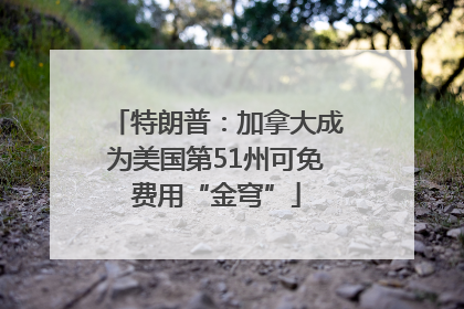 特朗普：加拿大成为美国第51州可免费用“金穹”