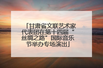 甘肃省文联艺术家代表团在第十四届“丝绸之路”国际音乐节举办专场演出