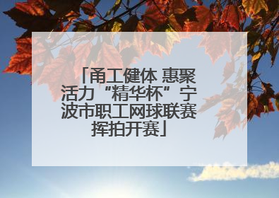 甬工健体 惠聚活力“精华杯”宁波市职工网球联赛挥拍开赛