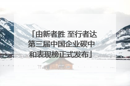 由新者胜 至行者达 第三届中国企业碳中和表现榜正式发布