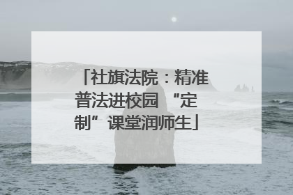 社旗法院：精准普法进校园 “定制”课堂润师生