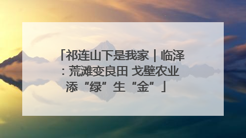 祁连山下是我家｜临泽：荒滩变良田 戈壁农业添“绿”生“金”