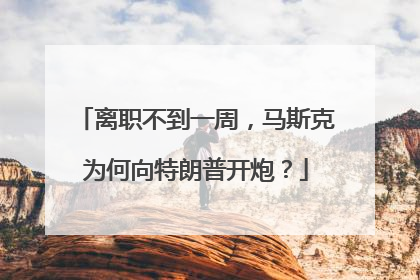 离职不到一周，马斯克为何向特朗普开炮？