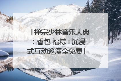 禅宗少林音乐大典：香包 福粽+沉浸式互动巡演全免费