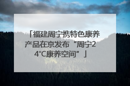福建周宁携特色康养产品在京发布“周宁24℃康养空间”