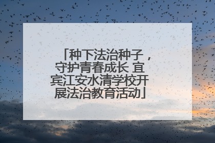 种下法治种子，守护青春成长 宜宾江安水清学校开展法治教育活动
