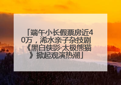 端午小长假票房近40万，浠水亲子杂技剧《黑白侠影·太极熊猫》掀起观演热潮
