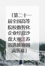 第二十一届全国高等院校数智化企业经营沙盘大赛江苏省选拔赛圆满落幕