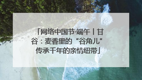 网络中国节·端午丨甘谷：麦香里的“谷角儿” 传承千年的亲情纽带