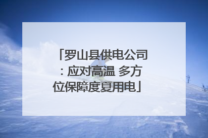 罗山县供电公司：应对高温 多方位保障度夏用电