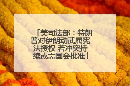 美司法部：特朗普对伊朗动武属宪法授权 若冲突持续或需国会批准