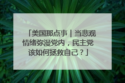 美国那点事｜当悲观情绪弥漫党内，民主党该如何拯救自己？