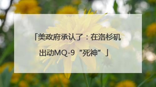 美政府承认了：在洛杉矶出动MQ-9“死神”