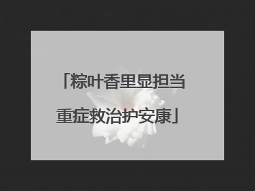 粽叶香里显担当 重症救治护安康