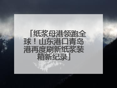 纸浆母港领跑全球！山东港口青岛港再度刷新纸浆装箱新纪录