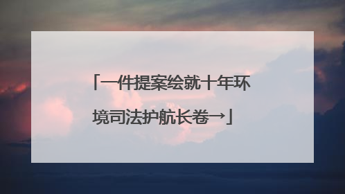 一件提案绘就十年环境司法护航长卷→