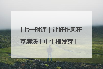 七一时评｜让好作风在基层沃土中生根发芽