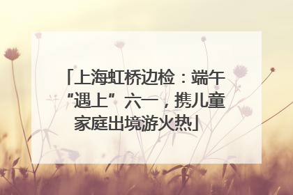 上海虹桥边检：端午“遇上”六一，携儿童家庭出境游火热