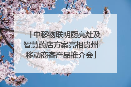 中移物联明厨亮灶及智慧药店方案亮相贵州移动商客产品推介会