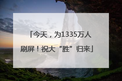 今天，为1335万人刷屏！祝大“胜”归来