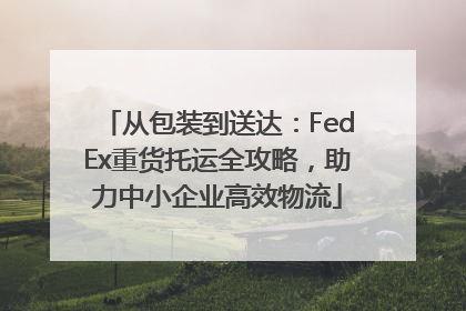 从包装到送达：FedEx重货托运全攻略，助力中小企业高效物流