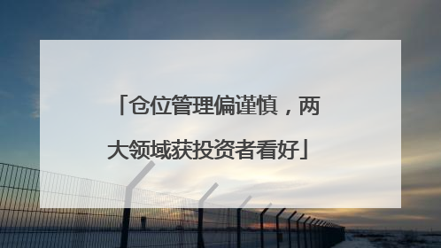 仓位管理偏谨慎，两大领域获投资者看好