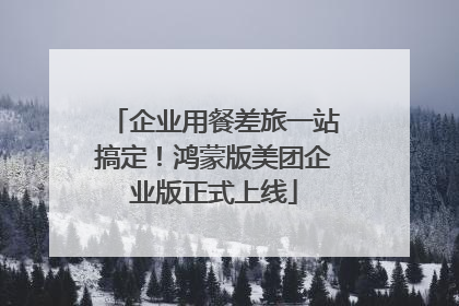 企业用餐差旅一站搞定！鸿蒙版美团企业版正式上线