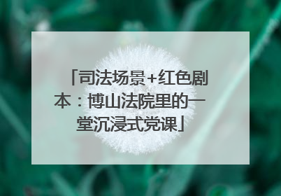 司法场景+红色剧本：博山法院里的一堂沉浸式党课