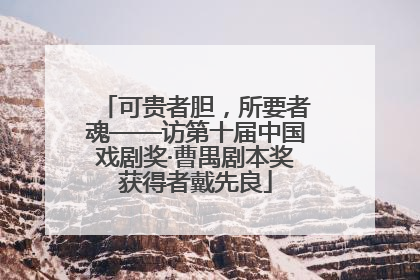 可贵者胆，所要者魂——访第十届中国戏剧奖·曹禺剧本奖获得者戴先良