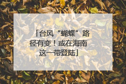 台风“蝴蝶”路径有变！或在海南这一带登陆