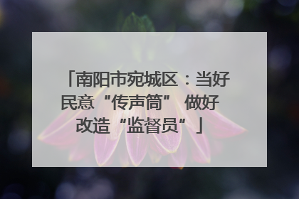 南阳市宛城区：当好民意“传声筒” 做好改造“监督员”
