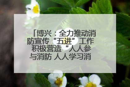 博兴：全力推动消防宣传“五进”工作 积极营造“人人参与消防 人人学习消防”的良好氛围