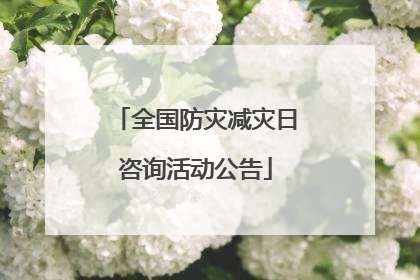 全国防灾减灾日咨询活动公告