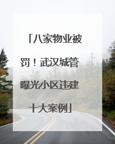 八家物业被罚！武汉城管曝光小区违建十大案例