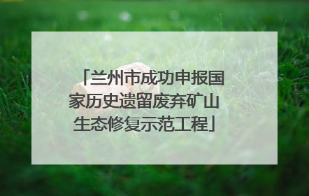 兰州市成功申报国家历史遗留废弃矿山生态修复示范工程