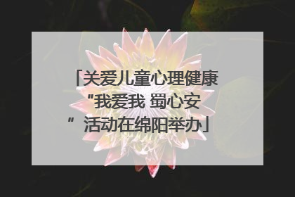 关爱儿童心理健康 “我爱我 蜀心安”活动在绵阳举办
